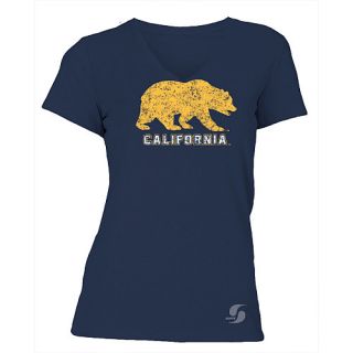 SOFFE Womens California Golden Bears No Sweat V Neck Short Sleeve T Shirt  