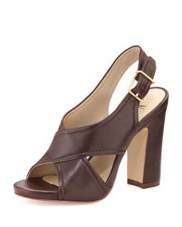 Eloise Crisscross Leather Sandal, Spice
