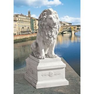 Design Toscano Lion of Florence Sentinel Garden Statue & Base   Garden Statues