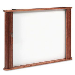Conference Room Cabinet, Magnetic Dry Erase Board, 44 x 4 x 32, Medium Oak 