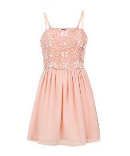Teens Pink Sequin Strappy Dress