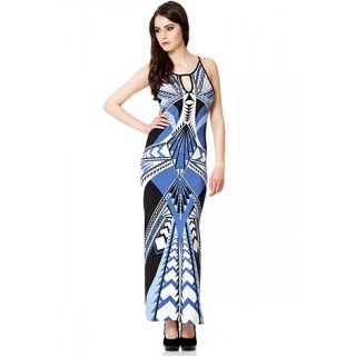 Quiz Blue Geo Print Maxi Dress