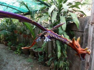 DragoNista 18   20.5 Inches Purple Flying Dragon Sawdust Mobile Invention Natural Handcraft  Other Products  
