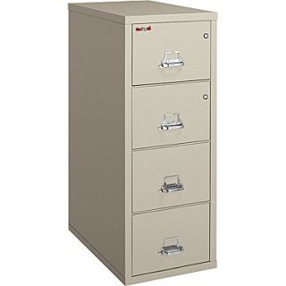 FireKing 1 Hour 4 Drawer 31 Letter Fire Resistant Vertical Cabinet, Parchment, Truck to Loading Dock