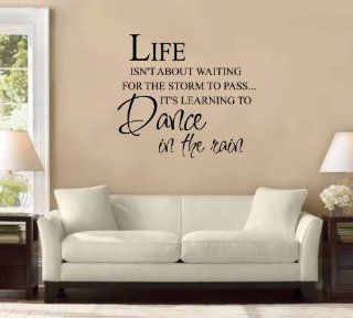 Life Isn't About Waiting for the Storm to Pass, It's Learning to Dance in the Rain Large Wall Decal Sticker Quote Home Decoration Decor    