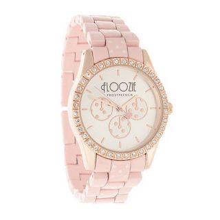 Floozie by Frost French Ladies pink polka dot link bracelet watch