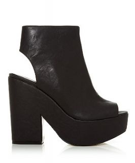 Black Cut Out Chunky Shoe Boots