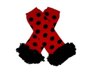 RED & BLACK LADYBUG CHIFFON RUFFLES   Baby Leggings Leg Warmer Clothing