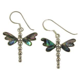 Abalone "Dragonfly" Sterling Silver Earrings Dangle Earrings Jewelry