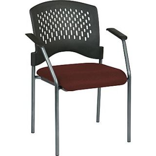 Office Star Proline II Fabric Guest Chair with Arms and Plastic Wrap Around Back, Burgundy