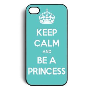 Light Blue Keep Calm and Be a Princess Snap On Case Cover for Apple iPhone 4 iPhone 4s Cell Phones & Accessories