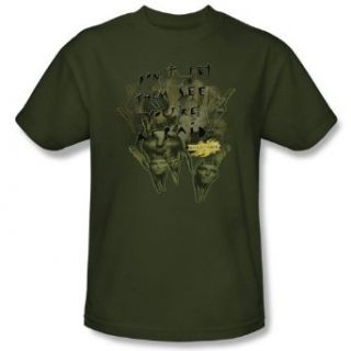 MirrorMask DON'T LET THEM Short Sleeve Adult Tee MILITARY GREEN T Shirt Movie And Tv Fan T Shirts Clothing