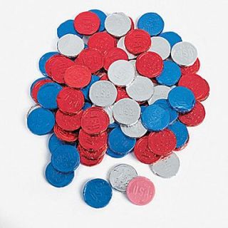 Patriotic Bubble Gum Coins, 100 Pieces/Box