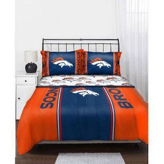 NFL Denver Broncos Queen Bedding Set  Sports Fan Bed In A Bag  Sports & Outdoors
