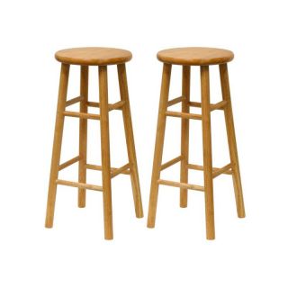 Winsome All Natural 30 in. Beveled Seat Bar Stools   Set of 2   Bar Stools