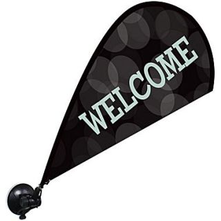 Metrix™ Black 29 1/2 The Flex Blade Window Flag, Welcome