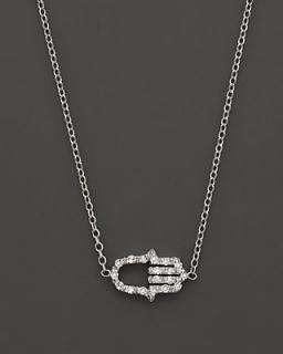 KC Designs Diamond Hamsa Necklace in 14K White Gold, .07 ct. t.w.'s