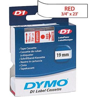 DYMO 3/4 D1 Label Maker Tape, Red on White
