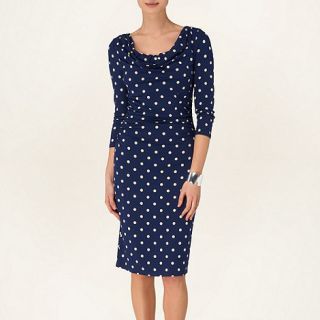Phase Eight Navy and Stone liv spot dress