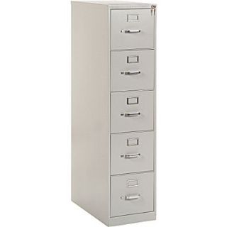 HON 310 Series 5 Drawer Vertical File Cabinet, Light Gray