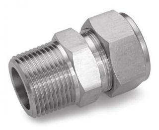 Ham Let Stainless Steel 316 Let Lok Compression Fitting, Thermocouple, Adapter, NPT Male x Tube OD