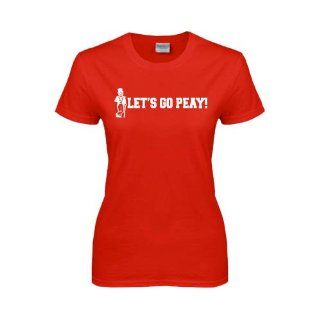 Austin Peay Ladies Red T Shirt 'Lets Go Peay'  Sports Fan T Shirts  Sports & Outdoors