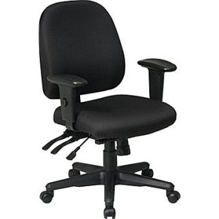 Office Star Ratchet Back Multi Function Fabric Ergonomic Task Chair, Black