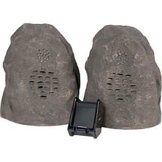 C2G 41307 Wireless Rock Speaker Bundle With Dual Power Transmitter, Grey/Granite