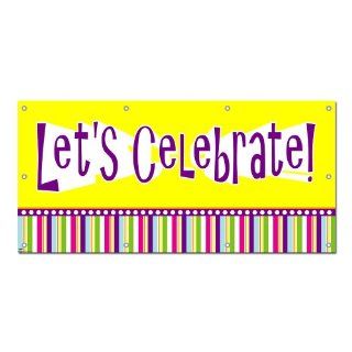 Let's Celebrate Girl Colorful   Birthday Retirement Graduation Party Celebration 5'x2' Banner Health & Personal Care