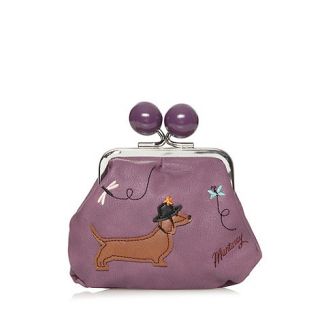 Mantaray Purple applique dog coin purse