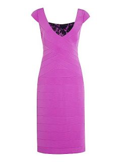 Alexon Violet ottoman & lace dress Pink