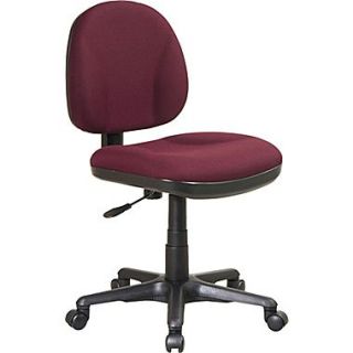 Office Star™ Deluxe Armless Task Chair, Burgundy