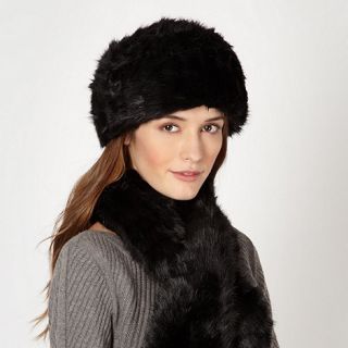 J by Jasper Conran Designer black faux fur cossack hat