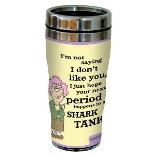 Tree Free Greetings sg23782 Hilarious Aunty Acid "Shark Tank" by The Backland Studio Ltd. 16 Oz Sip 'N Go Stainless Steel Lined Tumbler Kitchen & Dining
