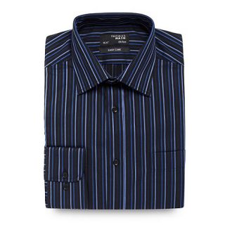 Thomas Nash Dark blue striped regular fit shirt