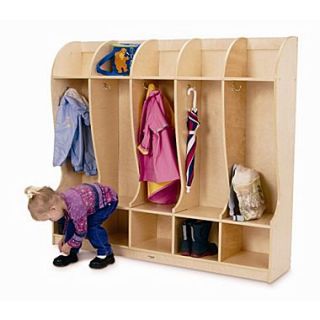 Whitney Brothers NewWave 5 Section Coat Locker, Natural