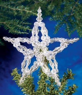 The Beadery Holiday Beaded Ornament Kit Crystal Star Tree Topper 7' Makes 1