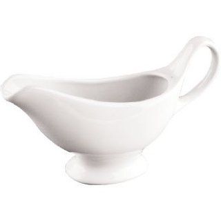 WIN WARE 1 x 215ml (7 1/2oz) Porcelain Gravy Sauce Boat / Holder / Container / Pourer. Spout Makes Pouring and Serving Easier. Kitchen & Dining