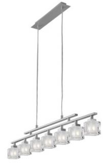 Eglo 86567A Tanga 1 Trestle Hanging Light, Nickel Frosted   Ceiling Pendant Fixtures  