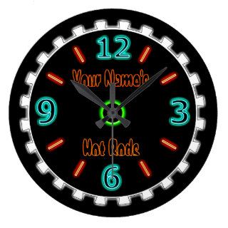 Wheel Cool Faux Neon (Personalized Wall Clock)