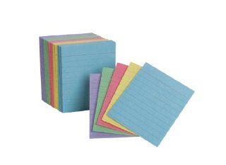 Oxford Half Size Index Cards, Assorted Colors, 3 x 2.5, Ruled, 200 Pack 