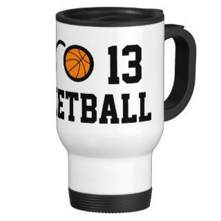 Number 13 basketball travel mug  Personalizable