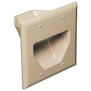 Datacomm™ 45 0002 2 Gang Recessed Low Voltage Cable Plate, Ivory  Make More Happen at