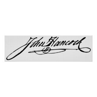 Signature of Founding Father John Hancock Posters