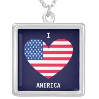 Patriotic US Flag Heart Pendants