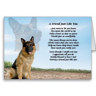 German Shepherd Dog Friend Poem Greeting Cards