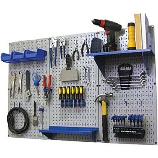 Wall Control 4 Metal Pegboard Standard Workbench Kit, Gray Tool Board and Blue Accessories  Make More Happen at