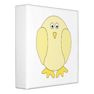 Cute Light Yellow Bird. Cartoon Chick. Vinyl Binders