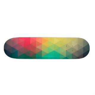 Awesome cool trendy colourful triangles pattern skateboards