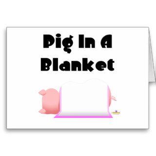 Sleeping Pig Pink Blanket Pig In A Blanket Cards